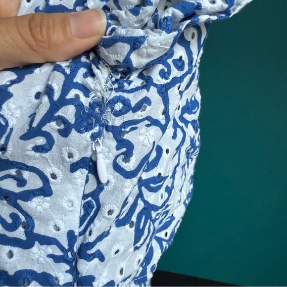Zara Blue and White Floral Midi Dress XS - Picture 11 of 11